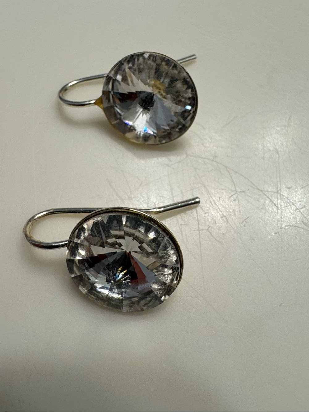 Sparkling Clear Crystal Drop 1/2 inch Earrings